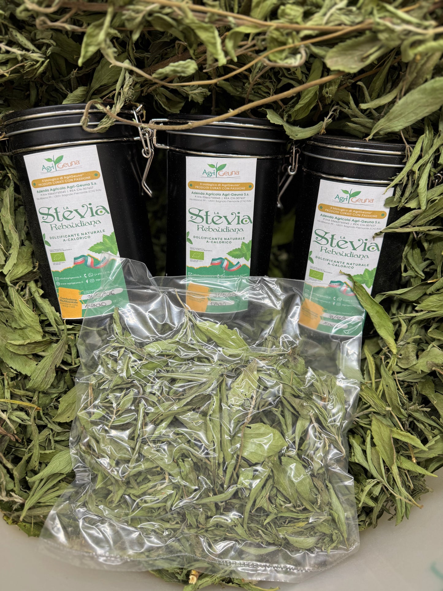Pack Riutilizzabile + Refill- Stevia Rebaudiana in foglie essiccate