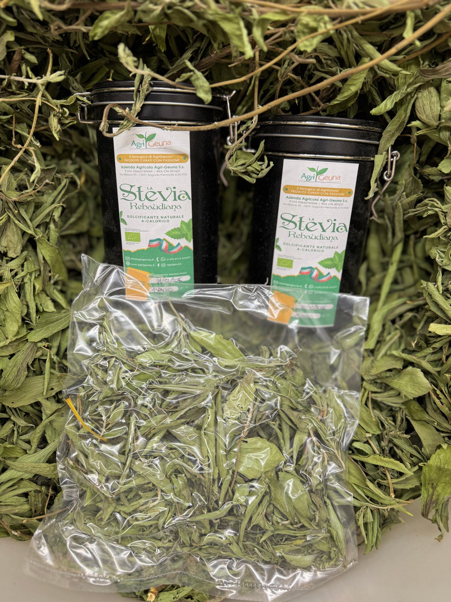 Pack Riutilizzabile + Refill- Stevia Rebaudiana in foglie essiccate
